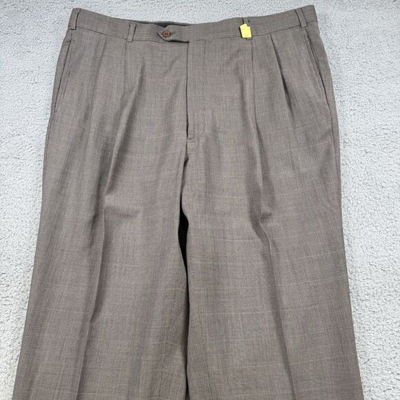 Vintage 90s Brooks Brothers Makers Brown Wool 2pc Suit 45R 40x32 USA - Picture 11 of 16